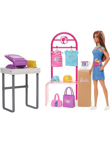 Playset - Barbie: Diseñadora de moda con boutique - 24510806