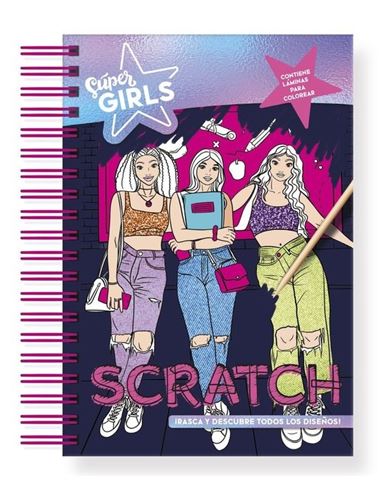 Libro - Súper girls: Scratch Art Neon girls - 79286190