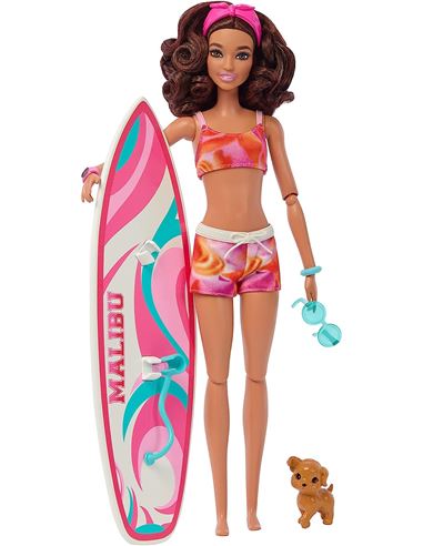 Muñeca - Barbie: Tabla de surf y cahorro - 24516240