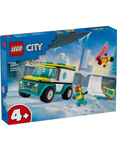 LEGO - City: Ambulancia y chico con snowboard - 22560403