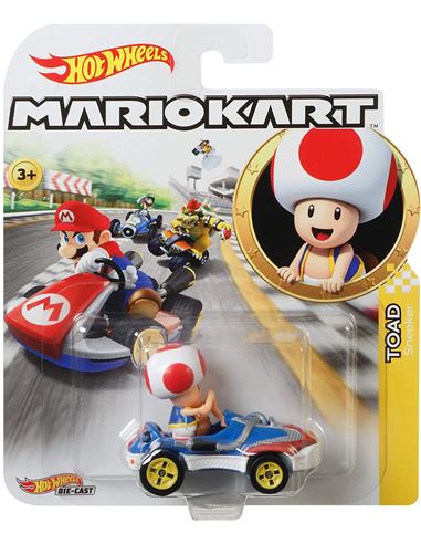 Hot Wheels - MarioKart: Toad Vehículo Sneeker 1:64 - 24581153