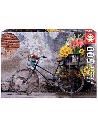 Puzzle 500 piezas Bicicleta con Flores - 04017988