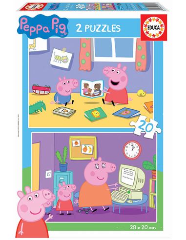 Puzzle - Peppa Pig Aprende y Eseña (2x20 piezas) - 04018087