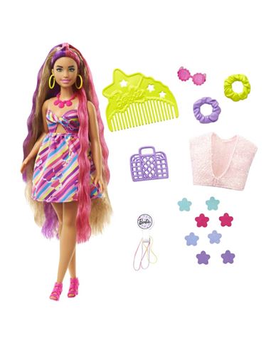 Barbie - Totally Hair Pelo extralargo: Flor - 24501486