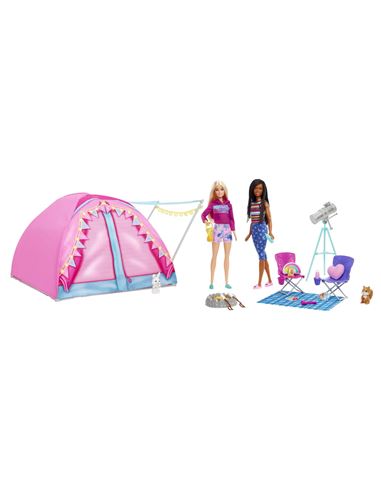 Playset Barbie - Carpa de camping Malibu y Brookly - 24504806
