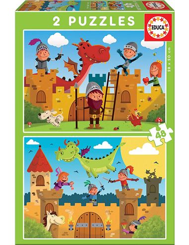 Puzzle - Multipuzzle: Dragones Caballeros 2x48 pcs - 04017151