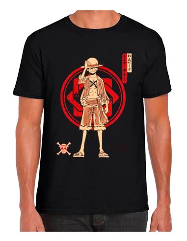 Camiseta - One Piece: Luffy Negra (Talla S) - 64977005-1