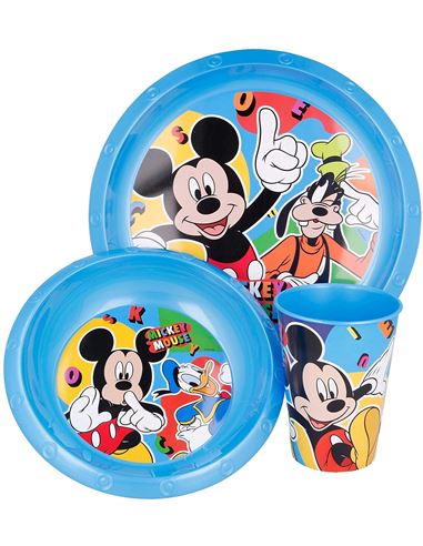 Set vajilla - Platos y vaso: Mickey Mouse (3 pcs) - 33550115
