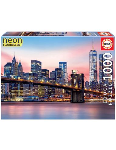 Puzzle - Puente Brooklyn: Neon (1000 piezas) - 04019269