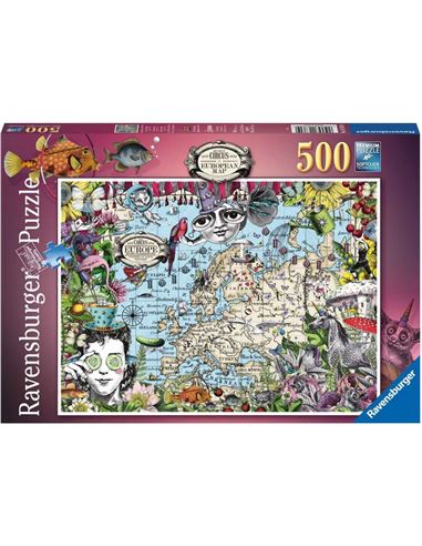 Puzzle 500 piezas Mapa Europeo, Circo Peculiar - 26916760
