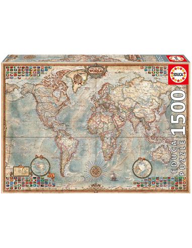 Puzzle - Mundo, Mapa Politico (1500 piezas) - 04016005