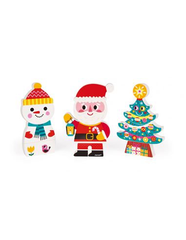Figuras Papa Noel y sus Amigos 3pcs (Magnético) - 73538033-1-1