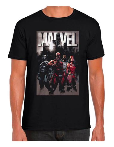 Camiseta - Marvel: Group Negra Talla L - 64996803-1